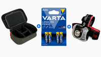 Lampada frontale + Tech Case + Batterie - Offerta Estiva