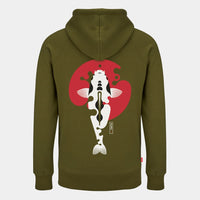 Felpa con cappuccio Rising Sun - Design Koi