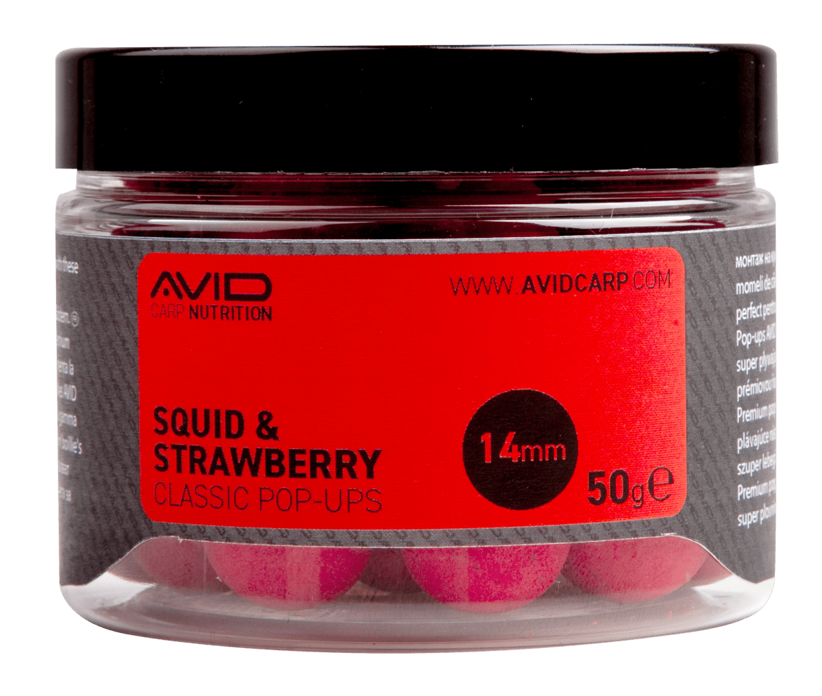 Avid Carp Squid & Strawberry Pop - Ups 14mm - Natural - KarperCentrale
