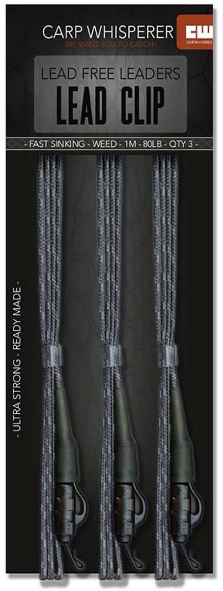 Terminale con Clip per Piombo - Pronto all'Uso - 100cm - Verde Alghe