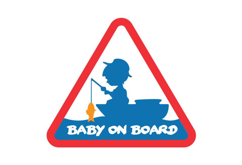 Baby on Board - Adesivo Auto - Stile Pescatore