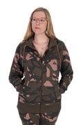 Felpa con cappuccio mimetica da donna con zip