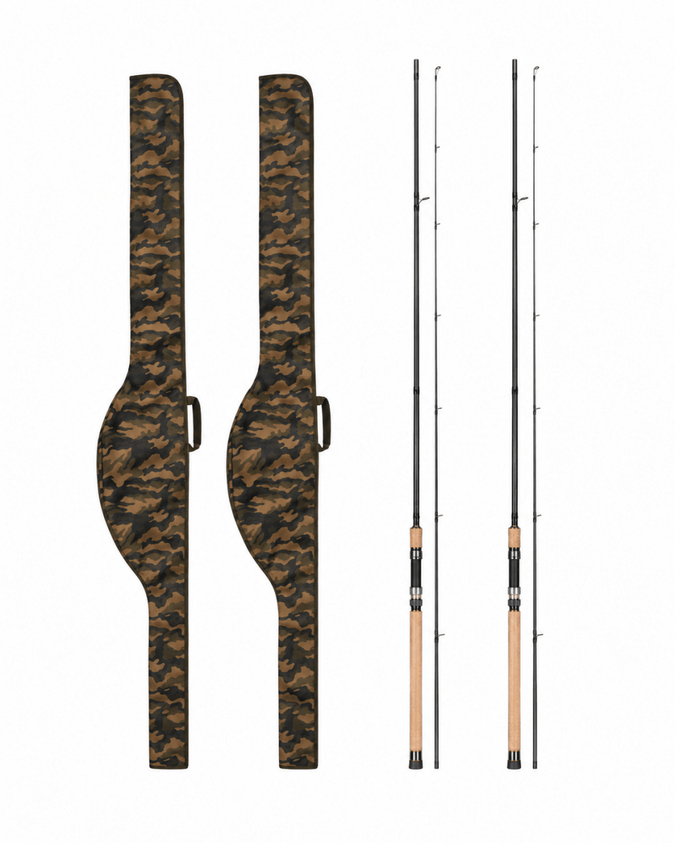 KarperCentrale 2x Prologic 12ft 3.00lb - Old Skool + 2x Camo JRC 12ft Rod Sleeve - Mega Deal - KarperCentrale
